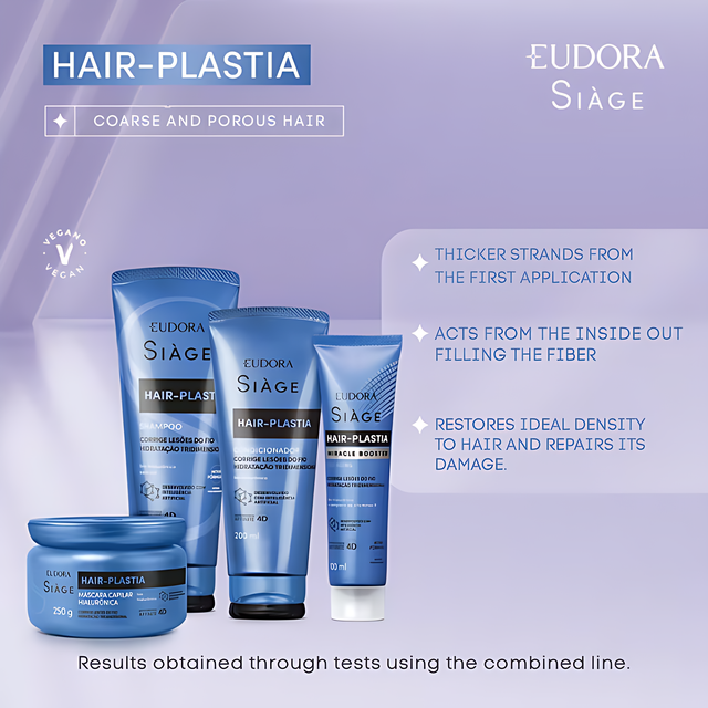 Eudora Siàge Hair-Plastia Brazilian hair transformation for improved quality – Buy now at MKPBR.COM – Worldwide Shipping