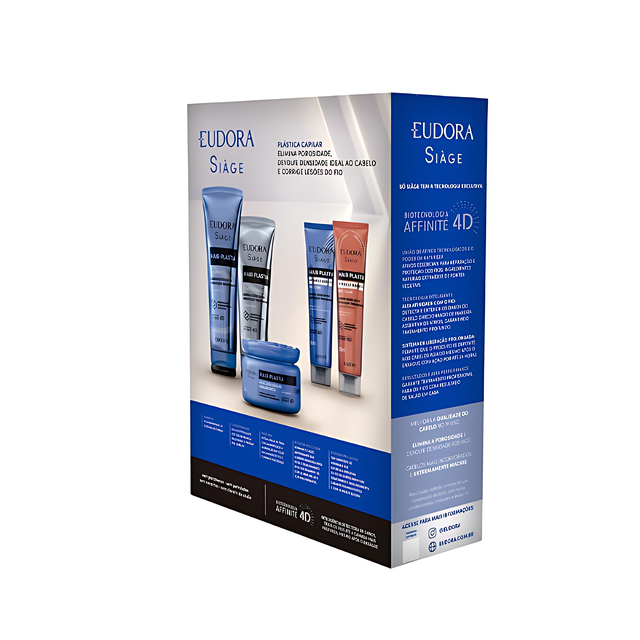Eudora Siàge Hair-Plastia Kit with AI and Bio-Hyaluronic Acid for advanced repair – Buy now at MKPBR.COM – Worldwide Shipping