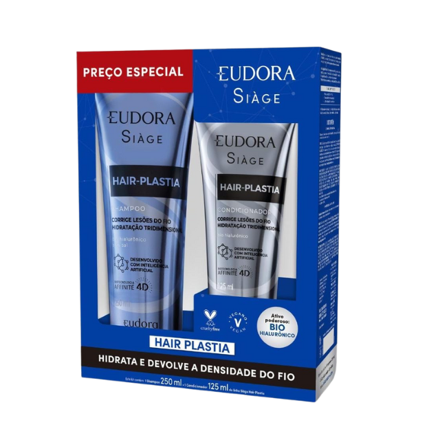 Eudora Siàge Hair-Plastia Shampoo & Conditioner Promopack for 3D hydration and repair – Buy now at MKPBR.COM – Worldwide Shipping