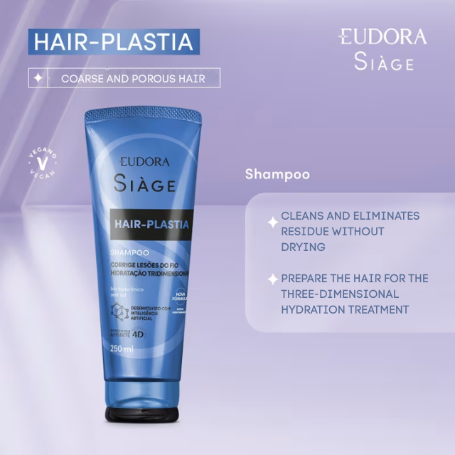 Eudora Siàge Hair-Plastia Shampoo for residue-free, gentle cleansing – Buy now at MKPBR.COM – Worldwide Shipping