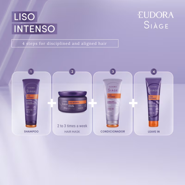 Eudora Siàge Liso Intenso for natural straight hair with controlled frizz – Buy now at MKPBR.COM – Worldwide Shipping