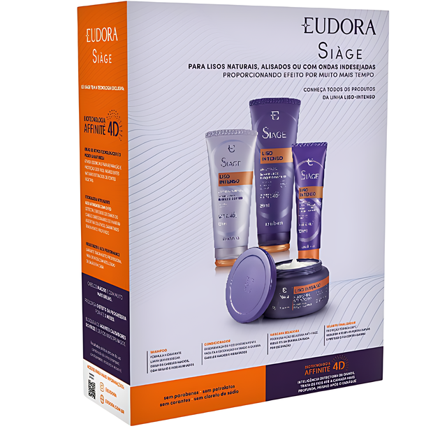 Eudora Siàge Liso Intenso Kit for straight hair care with thermal protection – Buy now at MKPBR.COM – Worldwide Shipping