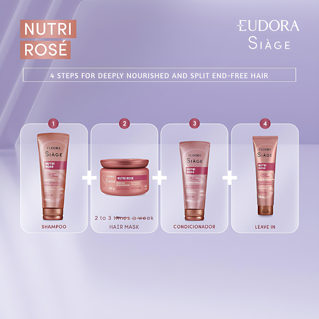 Eudora Siàge Nutri Rosé damaged hair treatment for deep repair and revitalization – Buy now at MKPBR.COM – Worldwide Shipping