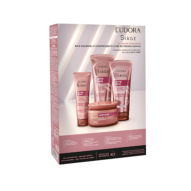 Eudora Siàge Nutri Rosé Kit for split end repair and scalp balance – Buy now at MKPBR.COM – Worldwide Shipping