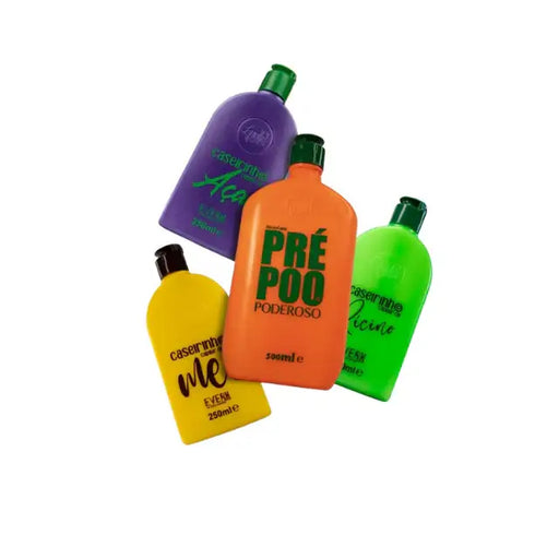 Everk Cosméticos Caseirinho & Gold Spell Co. Powerful Pre-Poo Ultimate Cronograma Capilar Kit (1250ml total) for complete hair health, protection, nutrition, and hydration – Buy now at MKPBR.COM – Worldwide Shipping
