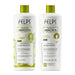 Felps Professional Avocado Oil Curl Activator 2ABC and Setting Gel 500 ml kit, front view of both white bottles with green caps – Buy now at MKPBR.COM – Worldwide Shipping
