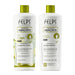 Felps Professional Avocado Oil Curl Activator 3ABC and Setting Gel 500 ml kit, front view of both white bottles with green caps – Buy now at MKPBR.COM – Worldwide Shipping