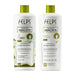 Felps Professional Avocado Oil Curl Activator 4ABC and Setting Gel 500 ml kit, front view of both white bottles with green caps – Buy now at MKPBR.COM – Worldwide Shipping