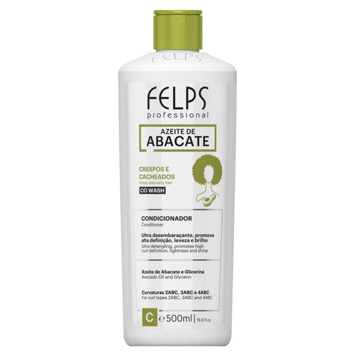 Felps Professional Avocado Oil Conditioner 500 ml white bottle with green cap, front view – Buy now at MKPBR.COM – Worldwide Shipping