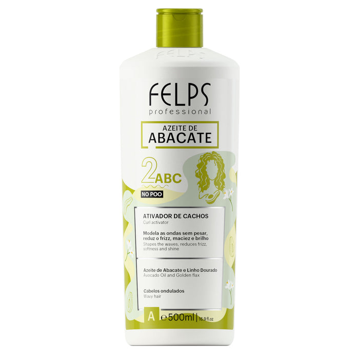 Felps Professional Avocado Oil Curl Activator 2ABC for wavy hair 500 ml front of bottle – Buy now at MKPBR.COM – Worldwide Shipping