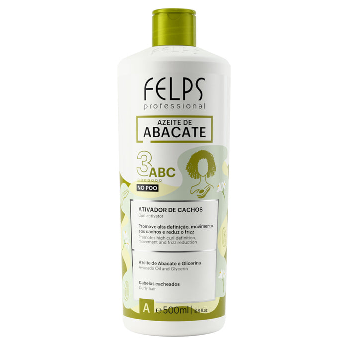 Felps Professional Avocado Oil Curl Activator 3ABC for curly hair 500 ml front of bottle – Buy now at MKPBR.COM – Worldwide Shipping