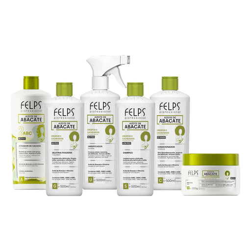 Felps Professional Avocado Oil Curl Activator Kit 2ABC Wavy six-piece set front view – Buy now at MKPBR.COM – Worldwide Shipping