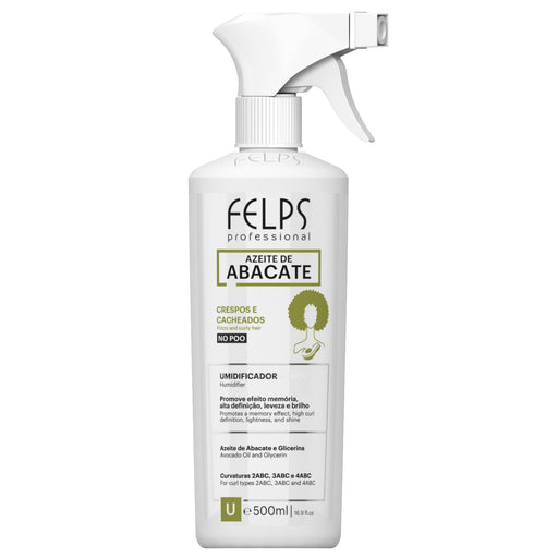Felps Professional Avocado Oil Curl Refresher Spray 500 ml white trigger spray bottle front view – Buy now at MKPBR.COM – Worldwide Shipping