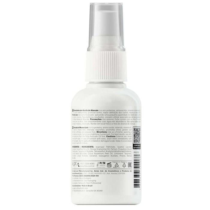 Felps Professional Avocado Oil Humectant 50 ml back label showing directions cautions and the full INCI ingredient list – Buy now at MKPBR.COM – Worldwide Shipping