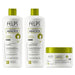 Felps Professional Avocado Oil Wash and Care Kit shampoo, conditioner and hydration mask front view – Buy now at MKPBR.COM – Worldwide Shipping