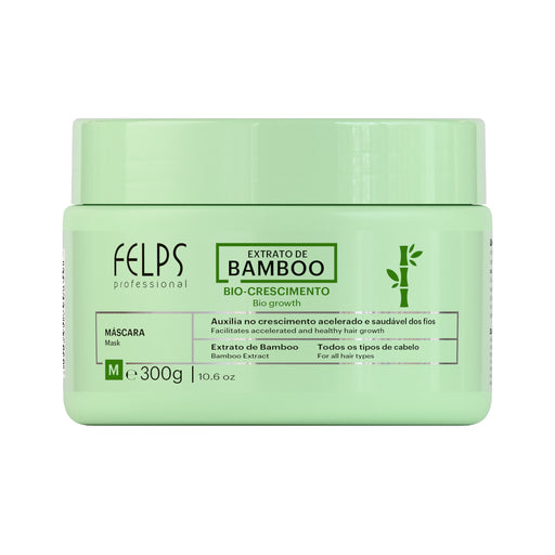 Felps Professional Bamboo Growth Hair Mask 300 g front of the green jar with Extrato de Bamboo label – Buy now at MKPBR.COM – Worldwide Shipping