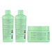 Back labels of the Felps Professional Bamboo Growth shampoo bottle, conditioner bottle and mask jar showing directions and ingredient lists – Buy now at MKPBR.COM – Worldwide Shipping