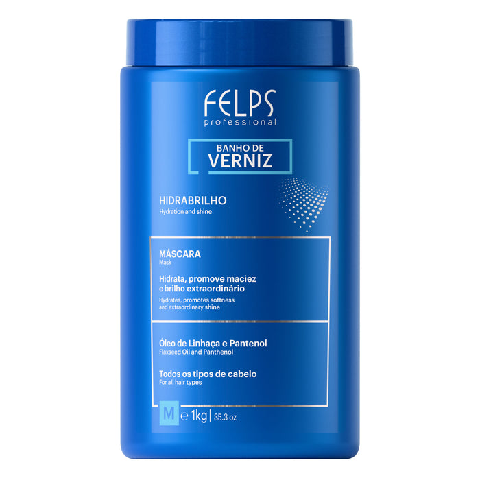 Felps Professional Banho de Verniz Hidrabrilho Treatment Mask 1 kg professional tub front view – Buy now at MKPBR.COM – Worldwide Shipping