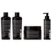 Back labels of the Felps Professional Force Gloss Kit of 4 showing the shampoo, conditioner, mask and leave-in ingredient panels – Buy now at MKPBR.COM – Worldwide Shipping