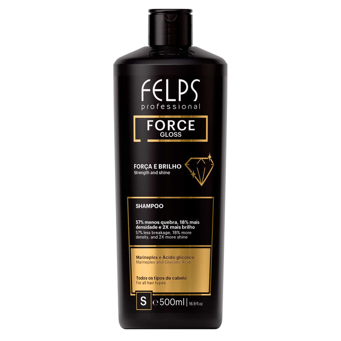 Felps Professional Force Gloss Shampoo 500 ml bottle front view – Buy now at MKPBR.COM – Worldwide Shipping