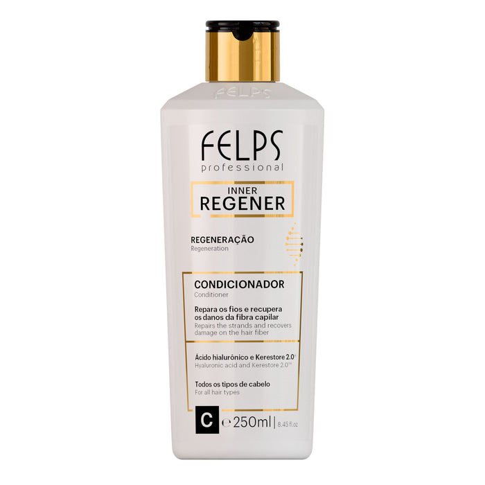 Felps Professional Inner Regener Conditioner 250 ml white bottle with gold cap, front view – Buy now at MKPBR.COM – Worldwide Shipping
