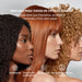 Three models with coily, straight and curly hair showing Felps Professional Liss Express Heat Protectant suits all hair types – Buy now at MKPBR.COM – Worldwide Shipping