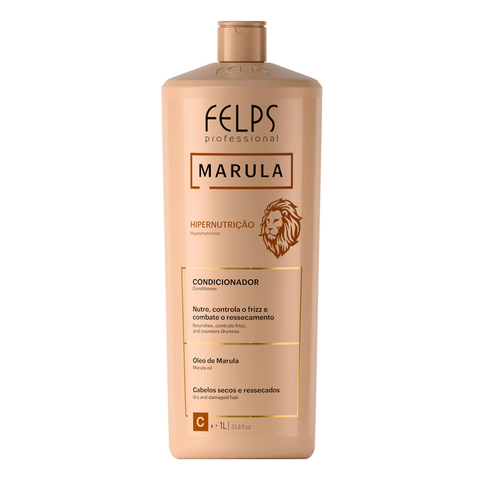 Felps Professional Marula Hypernutrition Conditioner 1 L salon size bottle front view – Buy now at MKPBR.COM – Worldwide Shipping