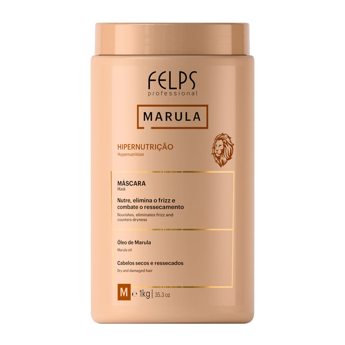 Felps Professional Marula Hypernutrition Treatment Mask 1 kg salon tub front label marked 35.3 oz – Buy now at MKPBR.COM – Worldwide Shipping