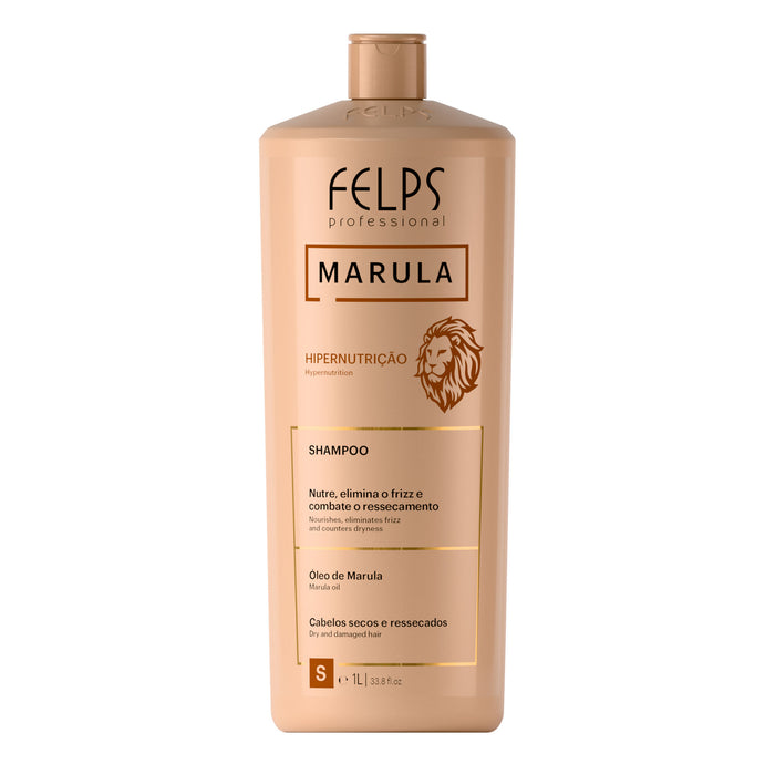 Felps Professional Marula Hypernutrition Shampoo 1 L salon size front view of the bottle – Buy now at MKPBR.COM – Worldwide Shipping