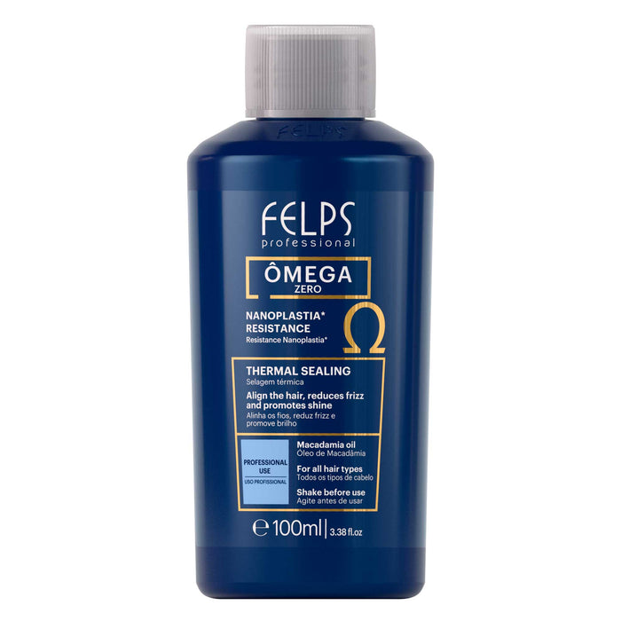 Felps Professional Omega Zero Resistance Nanoplastia Hair Smoothing Treatment 3.38 oz (100 ml) front packaging – Buy now at MKPBR.COM – Worldwide Shipping
