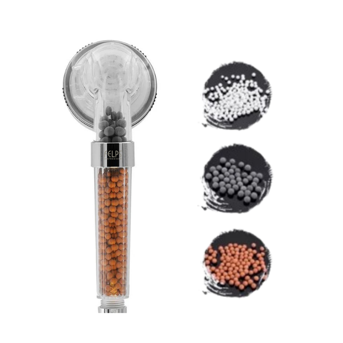 Felps Professional Pure Shower filtered salon shower head mineral sphere filtration diagram – Buy now at MKPBR.COM – Worldwide Shipping