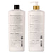 Back labels of the Felps Professional Anti-Residue Deep Cleansing Shampoo 1 L and Quiabo Antifrizz Mask 1 L kit showing the ingredient lists – Buy now at MKPBR.COM – Worldwide Shipping