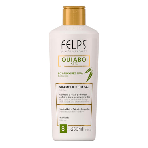 Felps Professional Quiabo XBTX Post-Progressive Sulfate-Free Shampoo 250 ml front of bottle – Buy now at MKPBR.COM – Worldwide Shipping