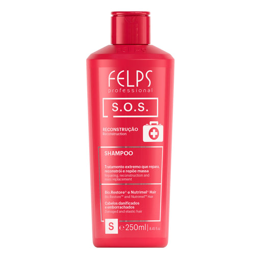 Felps Professional SOS Reconstruction Shampoo 8.45 fl oz 250 ml front of bottle – Buy now at MKPBR.COM – Worldwide Shipping