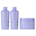 Felps Professional Sou Loira Blonde Toning Hair Kit of 3 showing back label ingredient panels of the shampoo, conditioner and toning mask – Buy now at MKPBR.COM – Worldwide Shipping