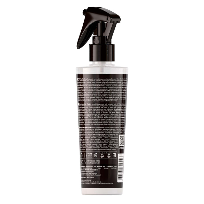 Felps Professional Uniq Cream Multi-Treatment Leave-In 230 ml back label showing directions and the full ingredient list – Buy now at MKPBR.COM – Worldwide Shipping