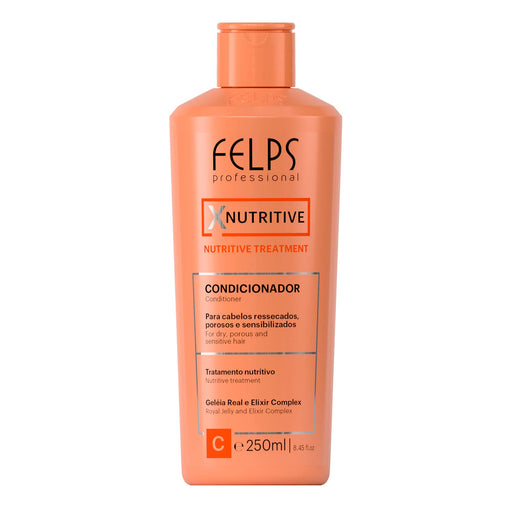 Felps Professional XNutritive Deep Nutrition Conditioner 250 ml orange bottle front view – Buy now at MKPBR.COM – Worldwide Shipping