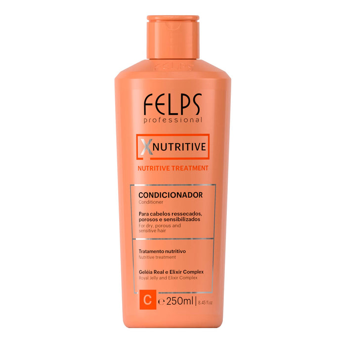 Felps Professional XNutritive Deep Nutrition Conditioner 250 ml orange bottle front view – Buy now at MKPBR.COM – Worldwide Shipping