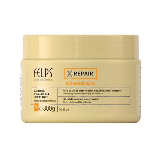 Felps Professional XRepair Repair Mask 300 g front view of the white and orange jar – Buy now at MKPBR.COM – Worldwide Shipping