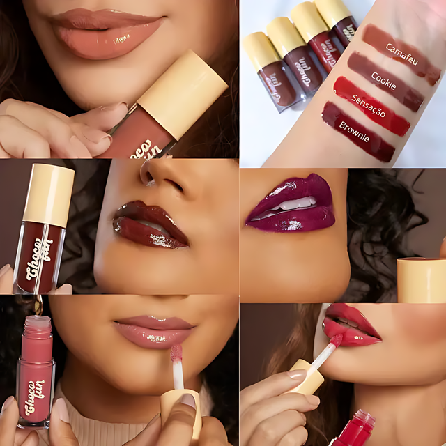 Fenzza Choco Fun Lip Tint application, perfect alone or over lipstick – Buy now at MKPBR.COM – Worldwide Shipping