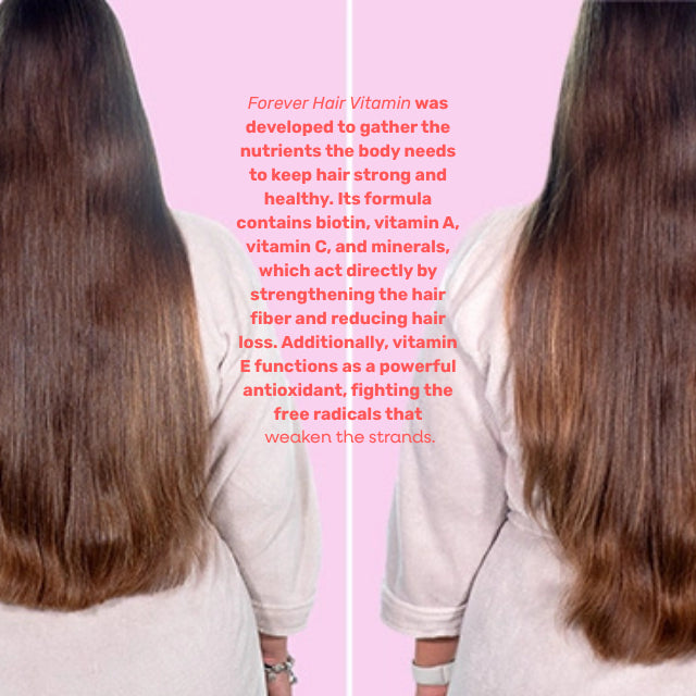 Close-up of Forever Hair vitamin capsule for healthy hair growth and strength – Buy now at MKPBR.COM – Worldwide Shipping
