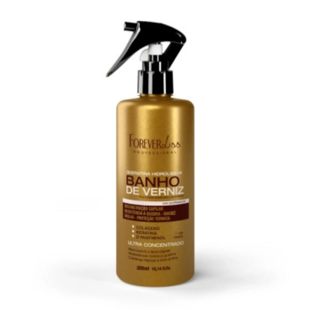 Forever Liss Banho de Verniz Liquid Hydrolyzed Keratin 300ml front view – Buy now at MKPBR.COM – Worldwide Shipping