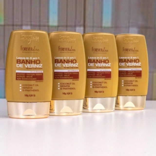 Forever Liss Banho de Verniz leave-in providing professional thermal protection during styling – Buy now at MKPBR.COM – Worldwide Shipping