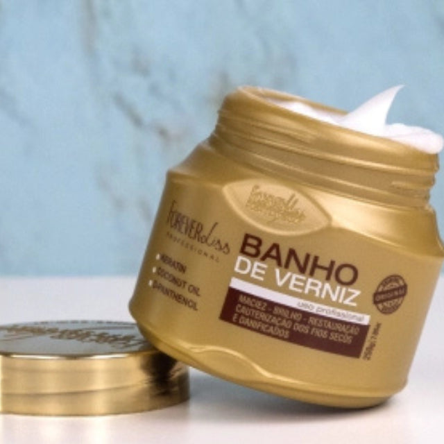 Official Forever Liss Banho de Verniz packaging with Brazilian professional quality seal – Buy now at MKPBR.COM – Worldwide Shipping