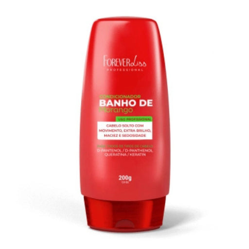 Forever Liss Banho de Verniz Morango Sealing Conditioner 200g front view – Buy now at MKPBR.COM – Worldwide Shipping