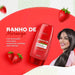 Creamy pink texture of Forever Liss Banho de Verniz Morango conditioner with strawberry aroma – Buy now at MKPBR.COM – Worldwide Shipping