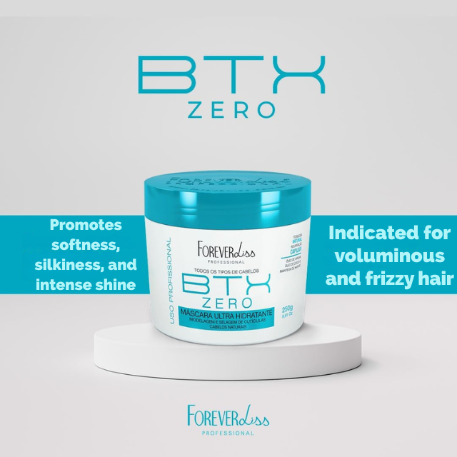 Forever Liss BTX Zero ingredients label featuring Quinoa Protein and Macadamia Oil – Buy now at MKPBR.COM – Worldwide Shipping