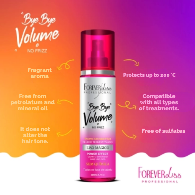 Official Forever Liss Bye Bye Volume Brazilian hair product with ANVISA seal – Buy now at MKPBR.COM – Worldwide Shipping