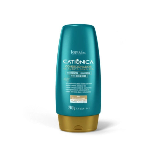 Forever Liss Catiônica Anti-Frizz Cationic Conditioner 200g front view – Buy now at MKPBR.COM – Worldwide Shipping
