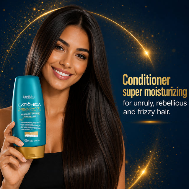 Conditioned and smooth hair results after using Forever Liss Catiônica conditioner – Buy now at MKPBR.COM – Worldwide Shipping